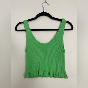 Green knit tank top
